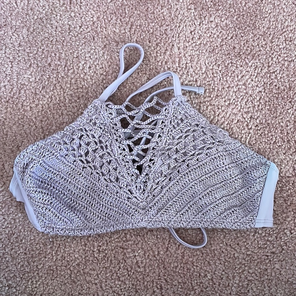 Purple Knit Bikini Top